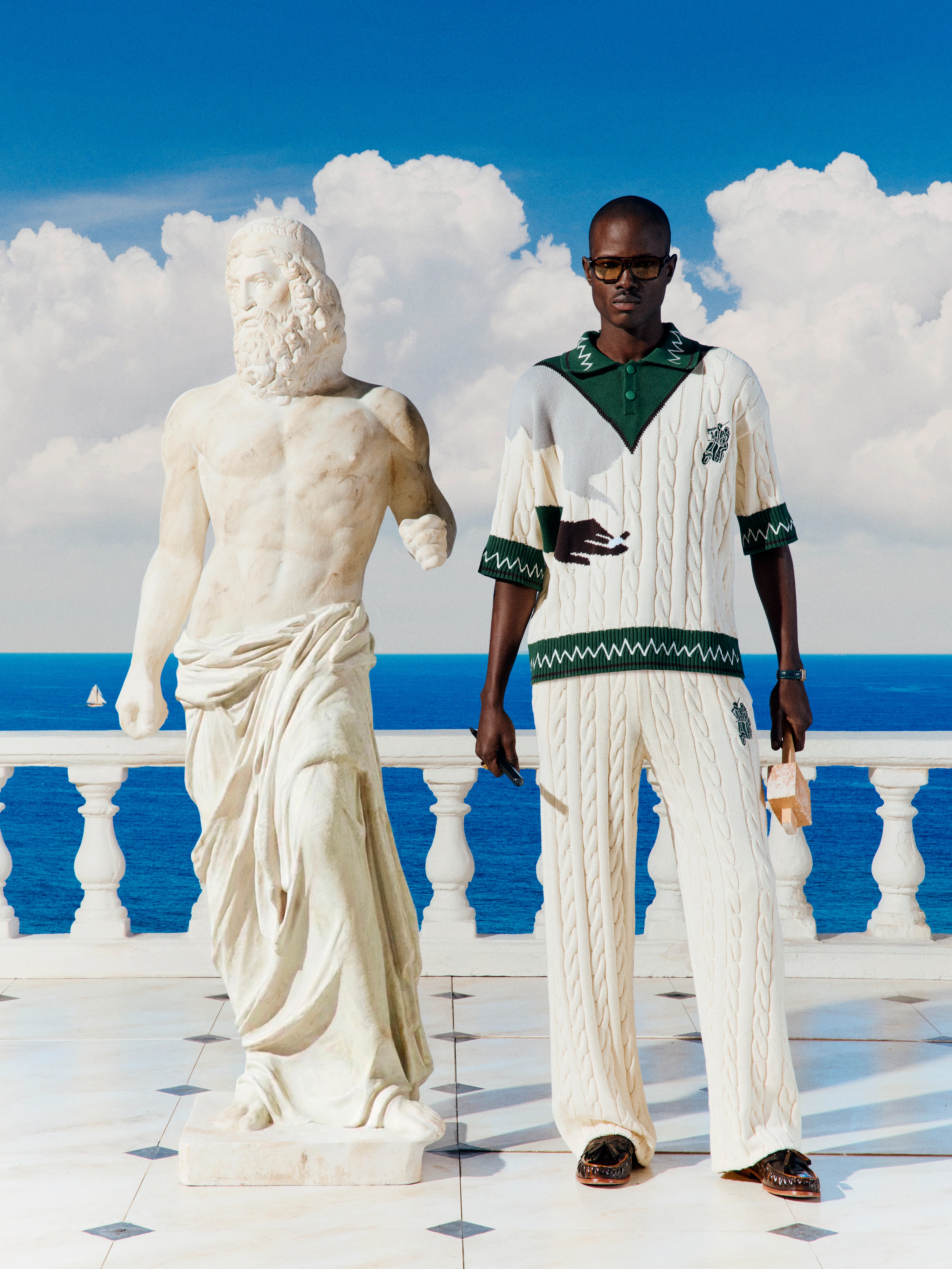 COTTON CABLE KNIT LOUNGE TROUSERS - Image 5