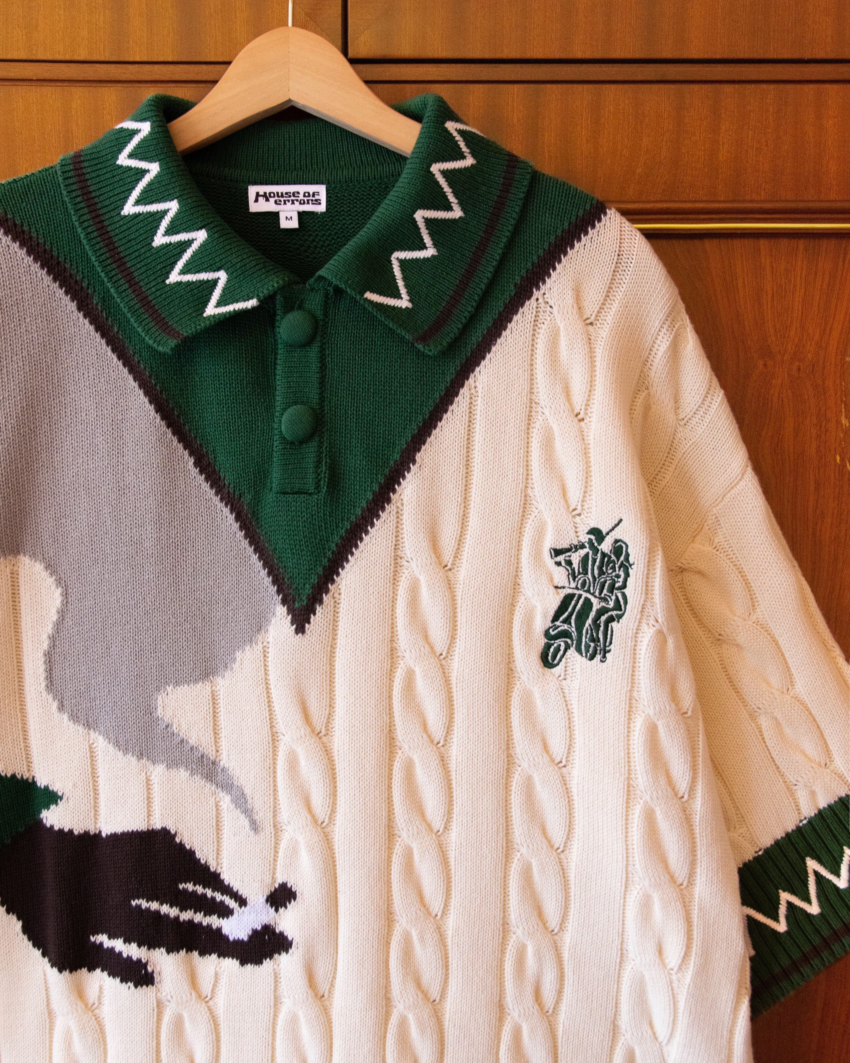COTTON CABLE KNIT POLO - Image 4
