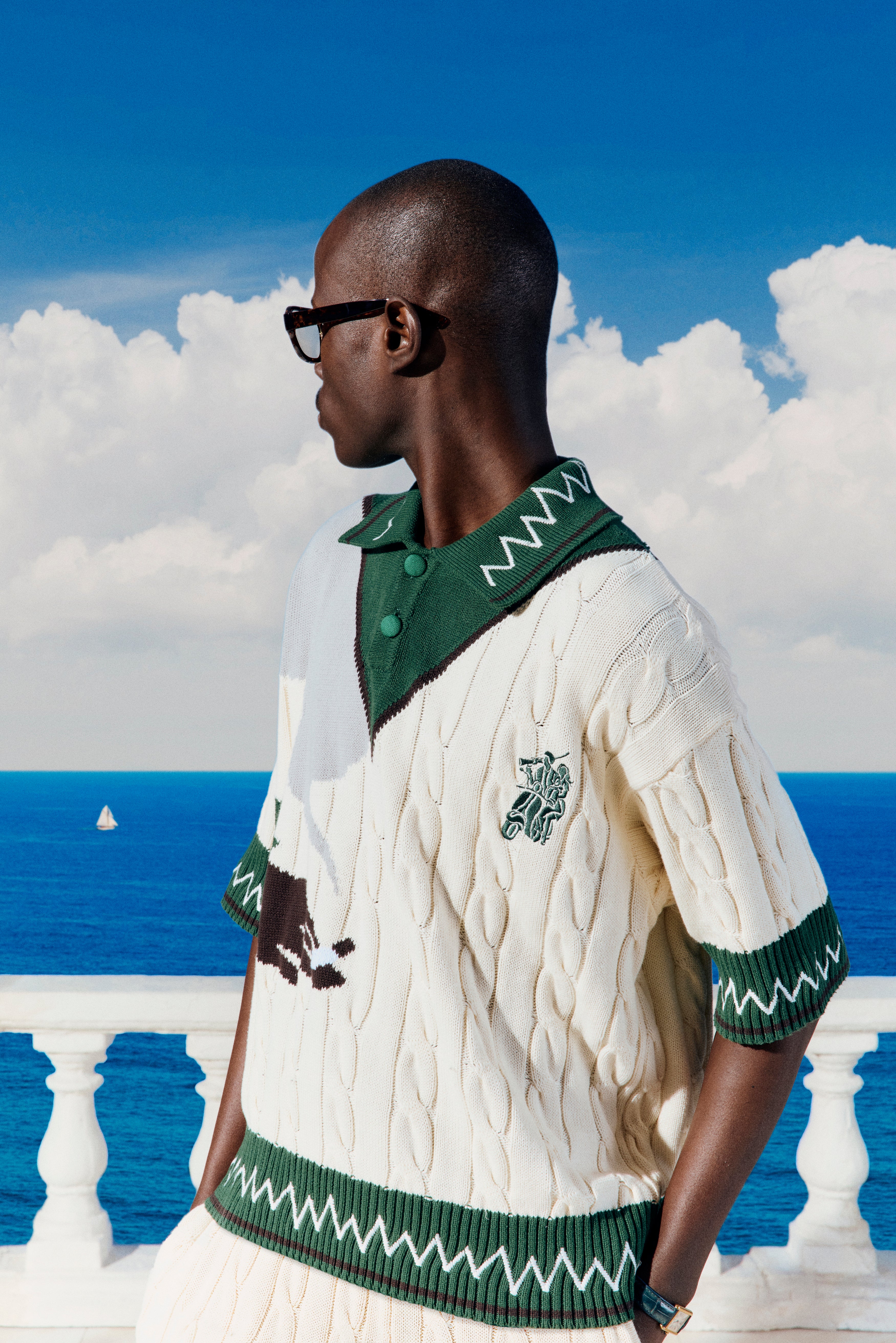 COTTON CABLE KNIT POLO - Image 6
