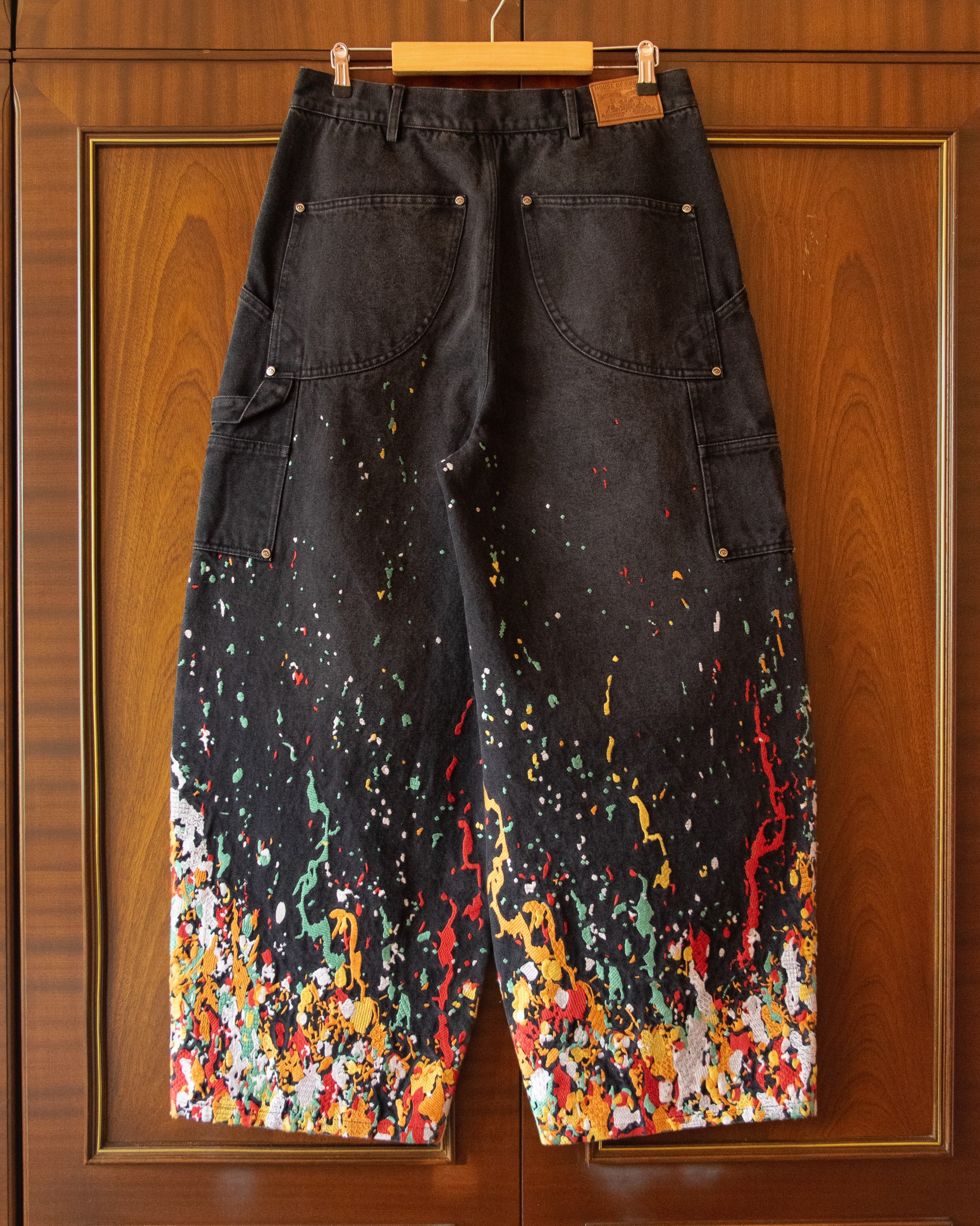 EMBROIDERED CARPENTER JEANS IN FADED BLACK - Image 3