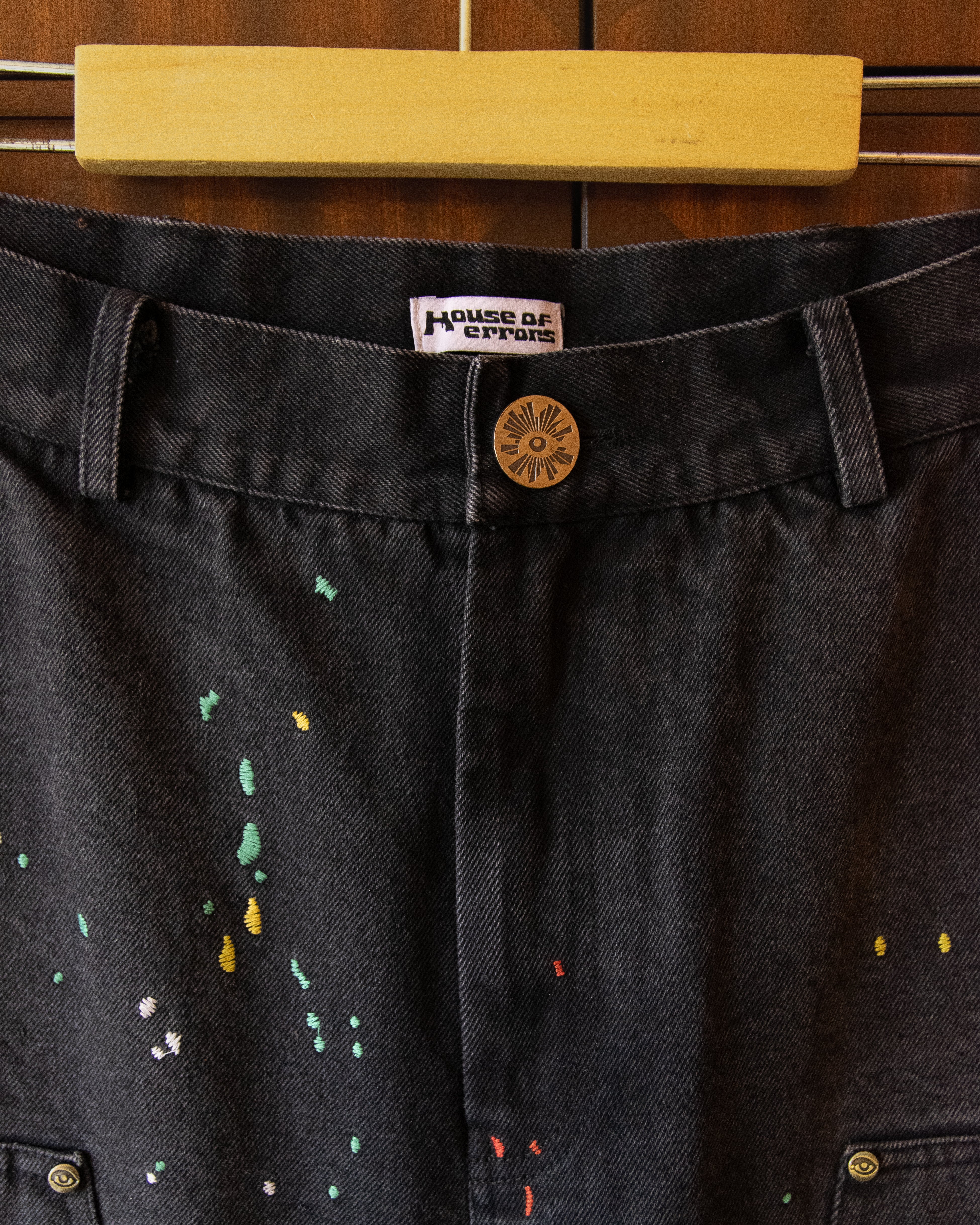 EMBROIDERED CARPENTER JEANS IN FADED BLACK - Image 5