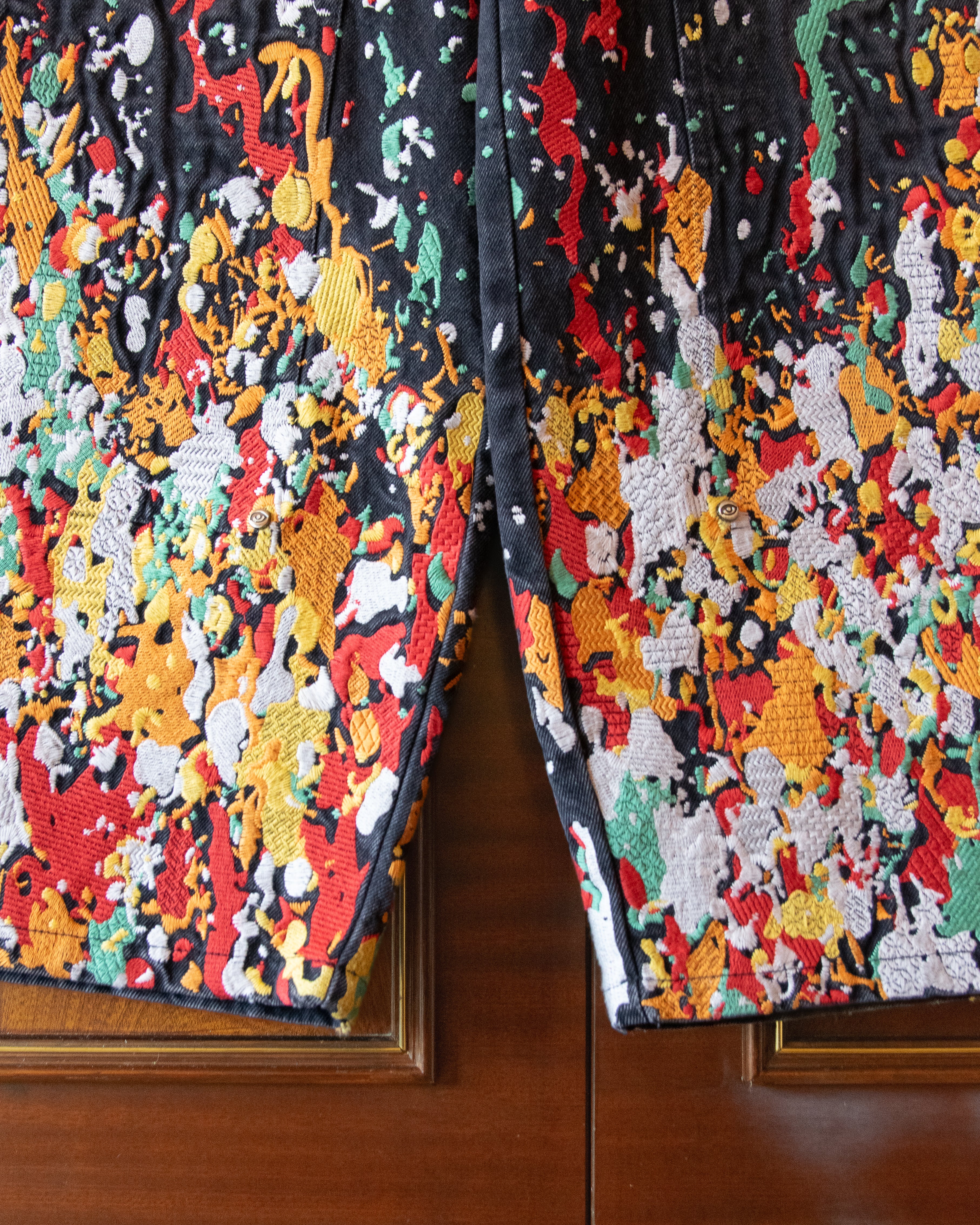 EMBROIDERED CARPENTER JEANS IN FADED BLACK - Image 7