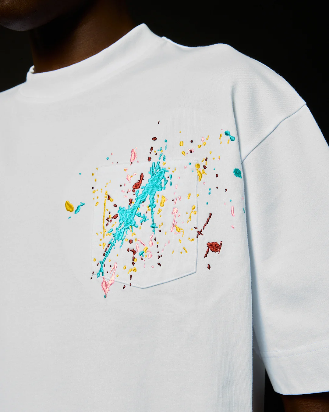 EMBROIDERED PAINT SPLATTER TEE - Image 5