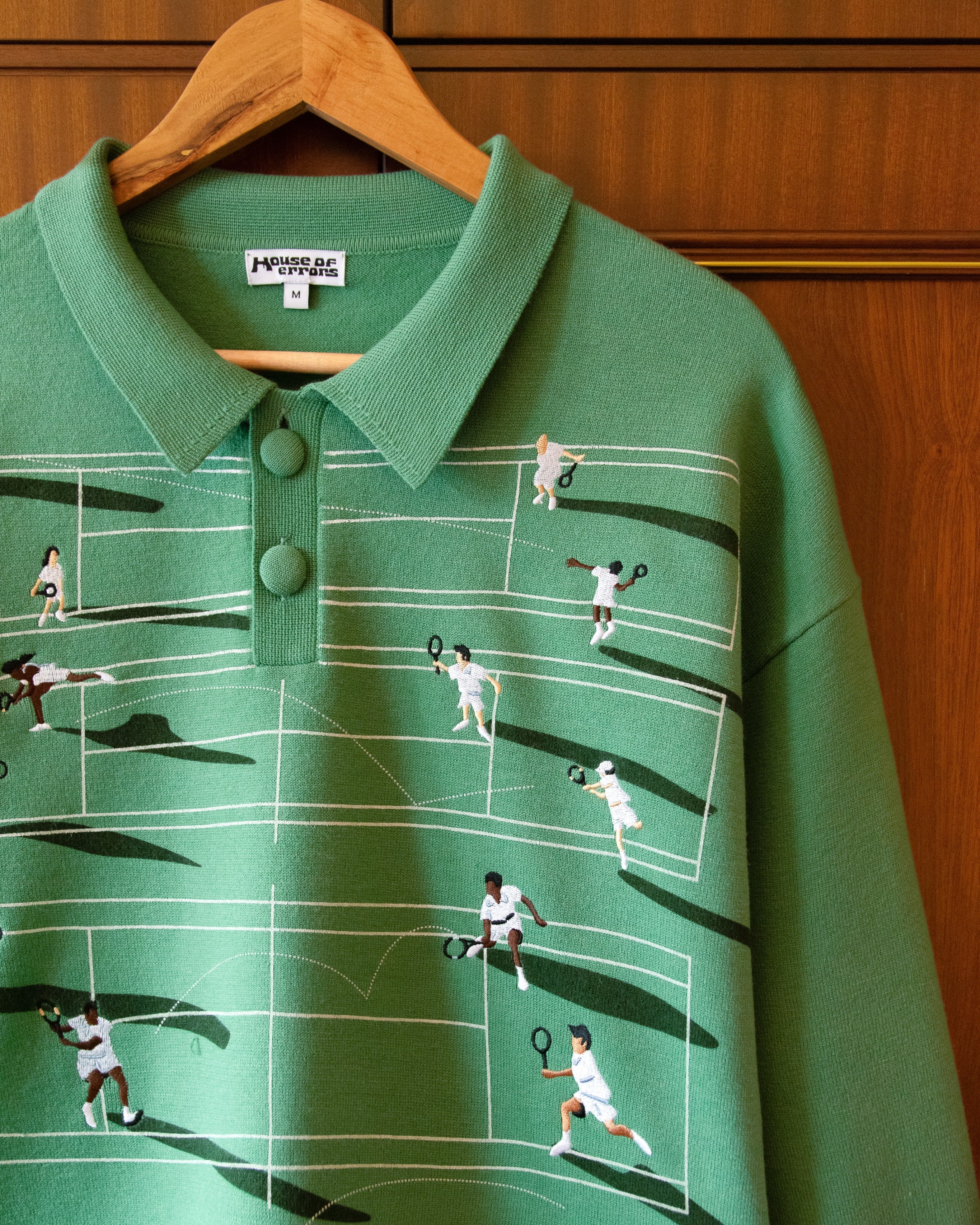 FINE KNIT TENNIS SWEATER - GRASS - Image 3