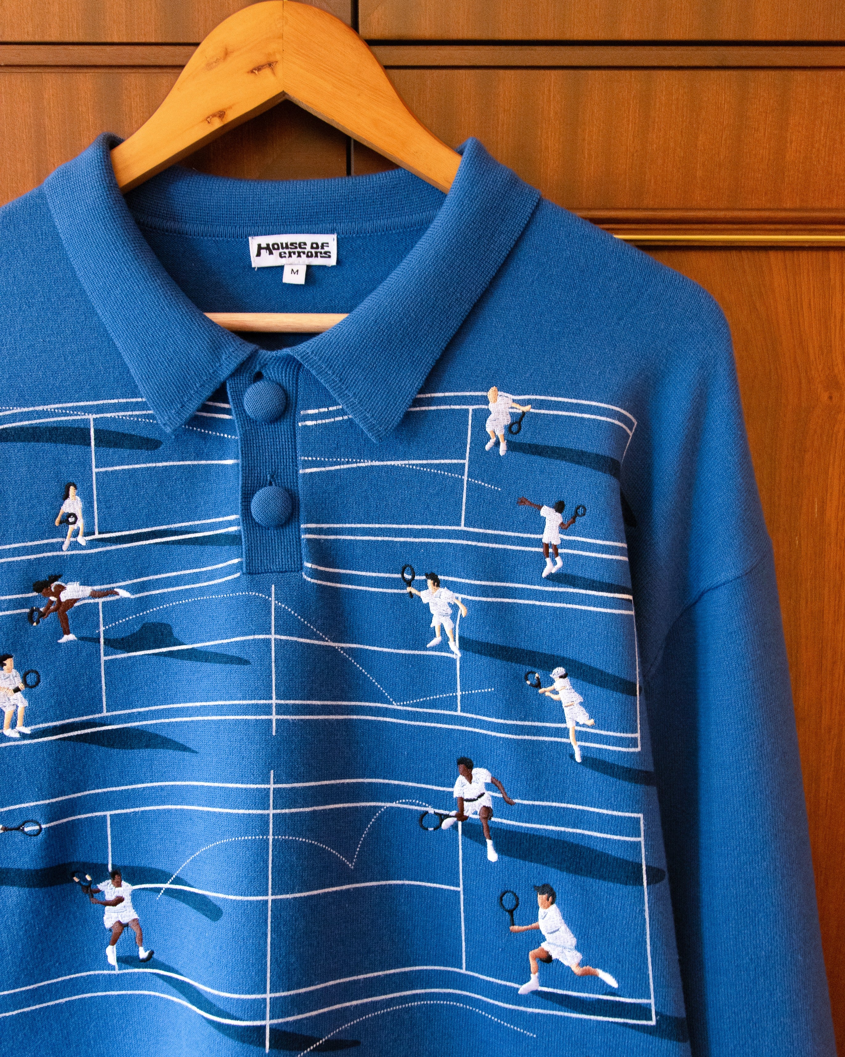 FINE KNIT TENNIS SWEATER - ASPHALT - Image 3