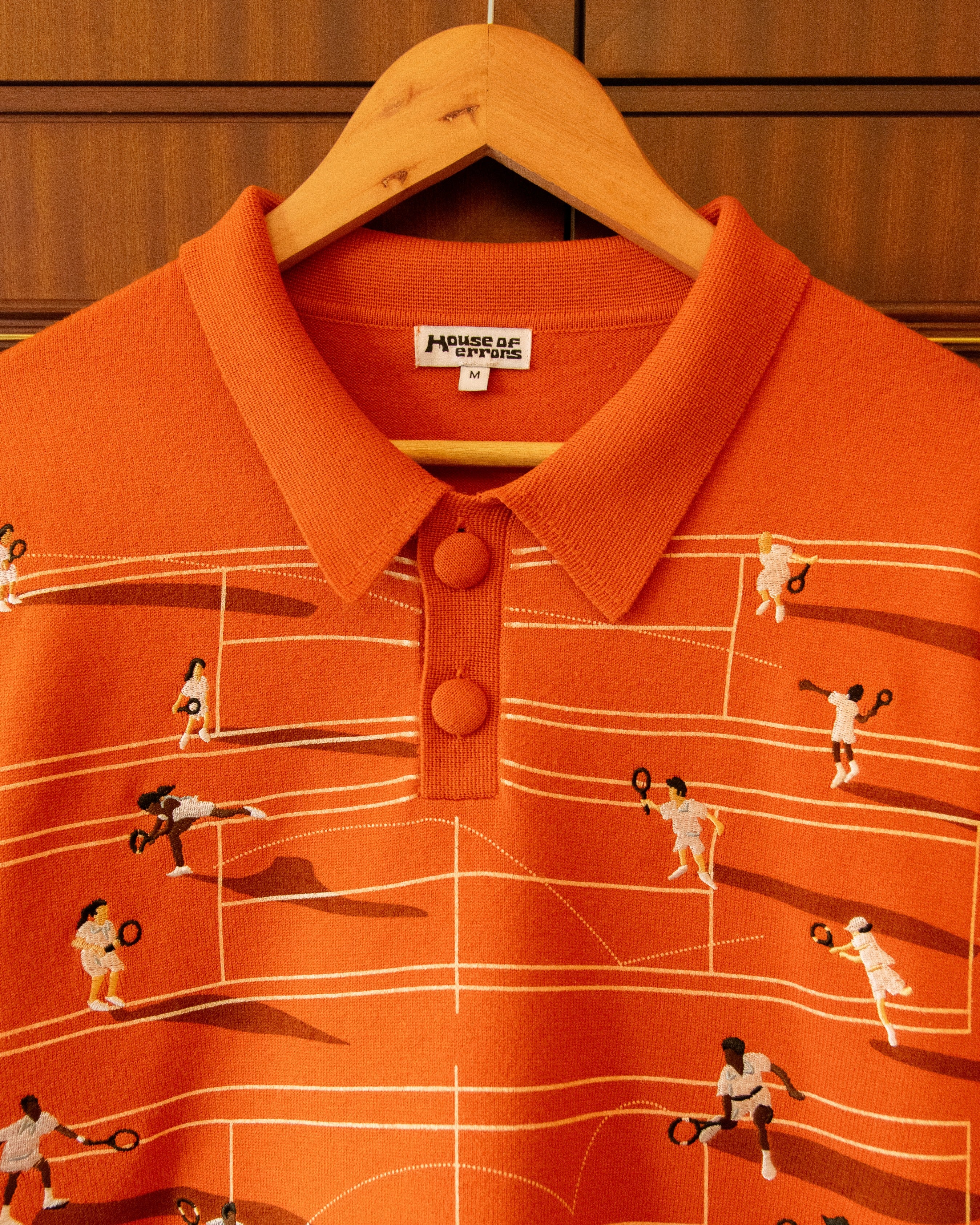 FINE KNIT TENNIS SWEATER - CLAY - Image 4