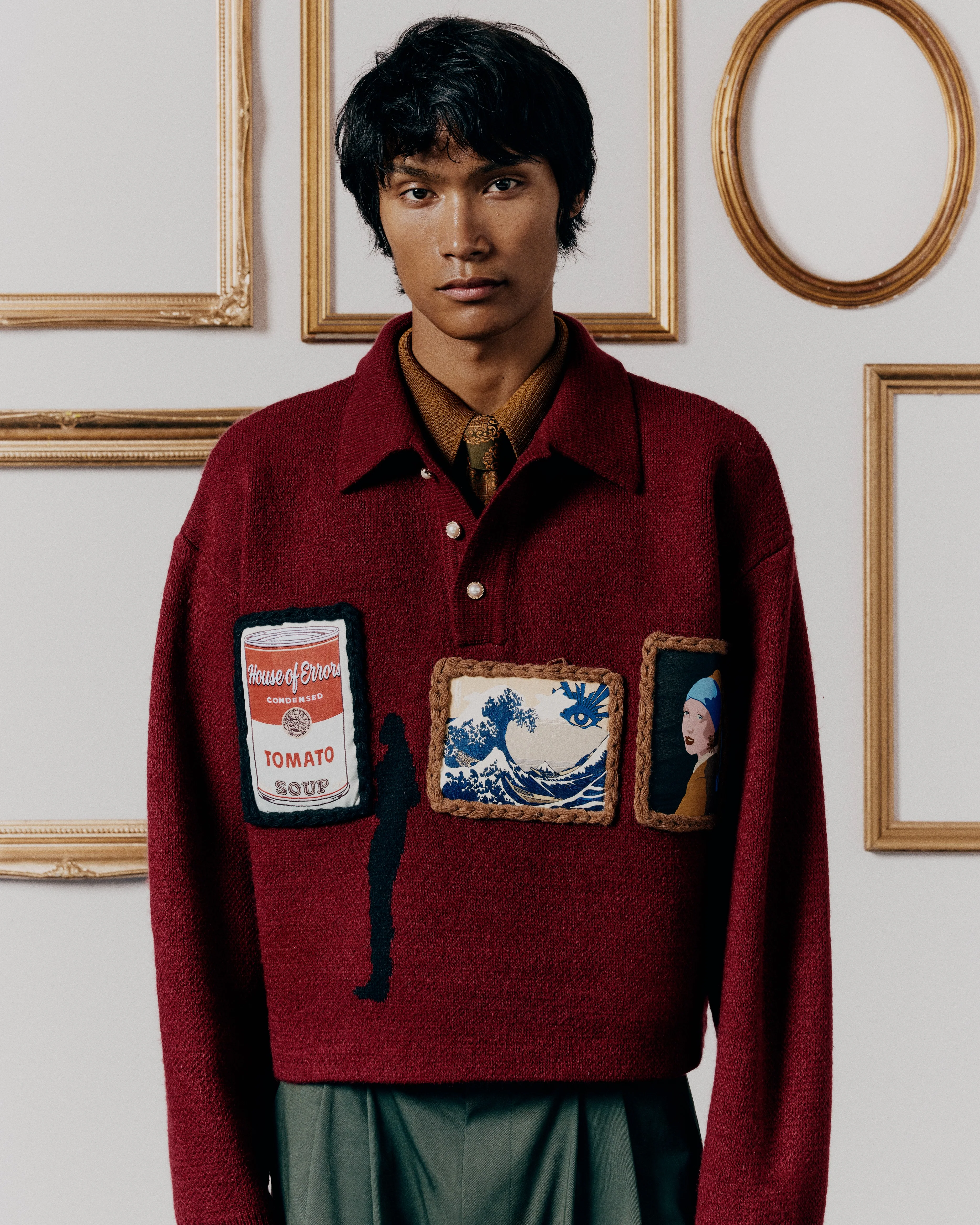 KNITTED GALLERY SWEATER IN BURGUNDY - Image 3