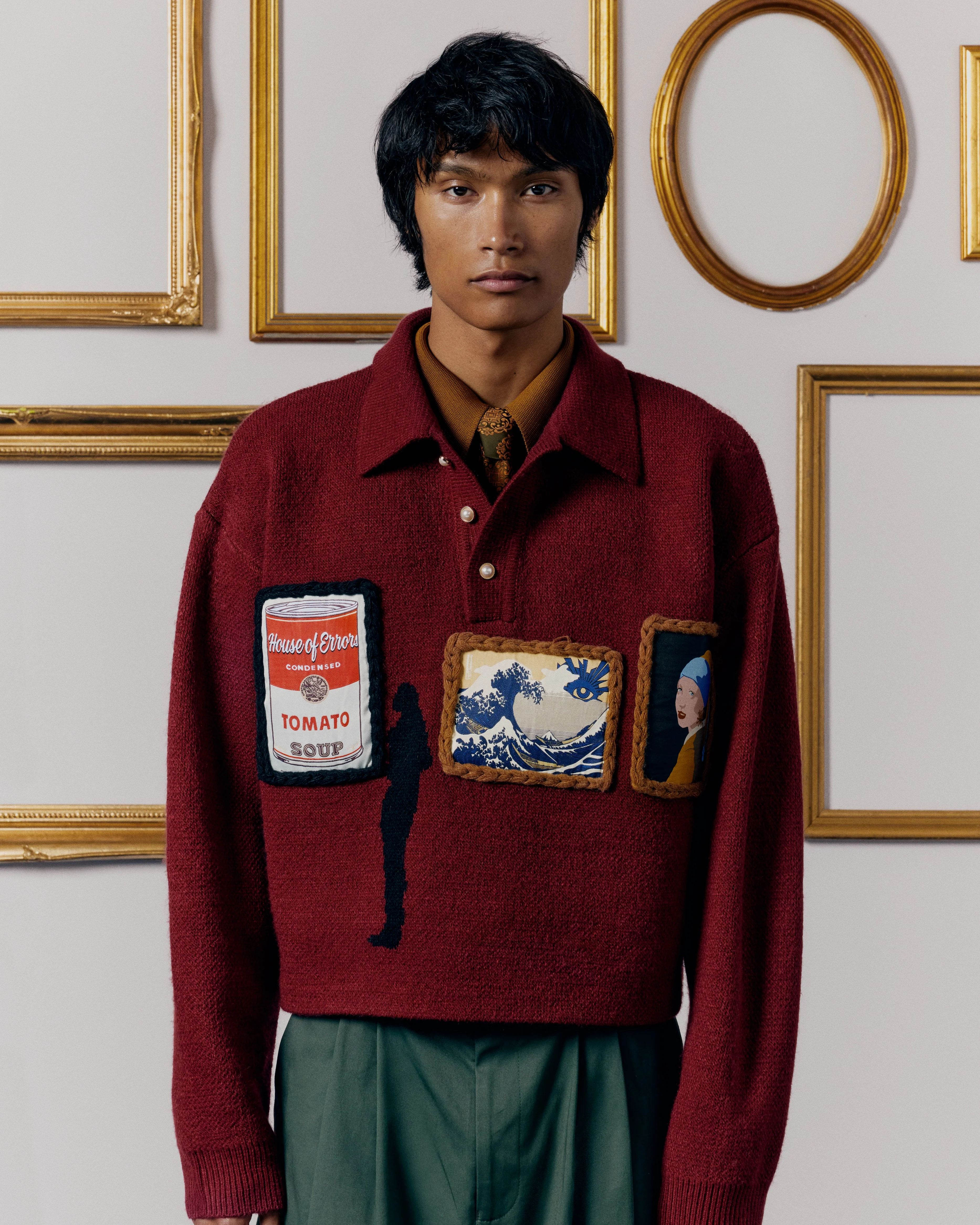 KNITTED GALLERY SWEATER IN BURGUNDY - Image 8