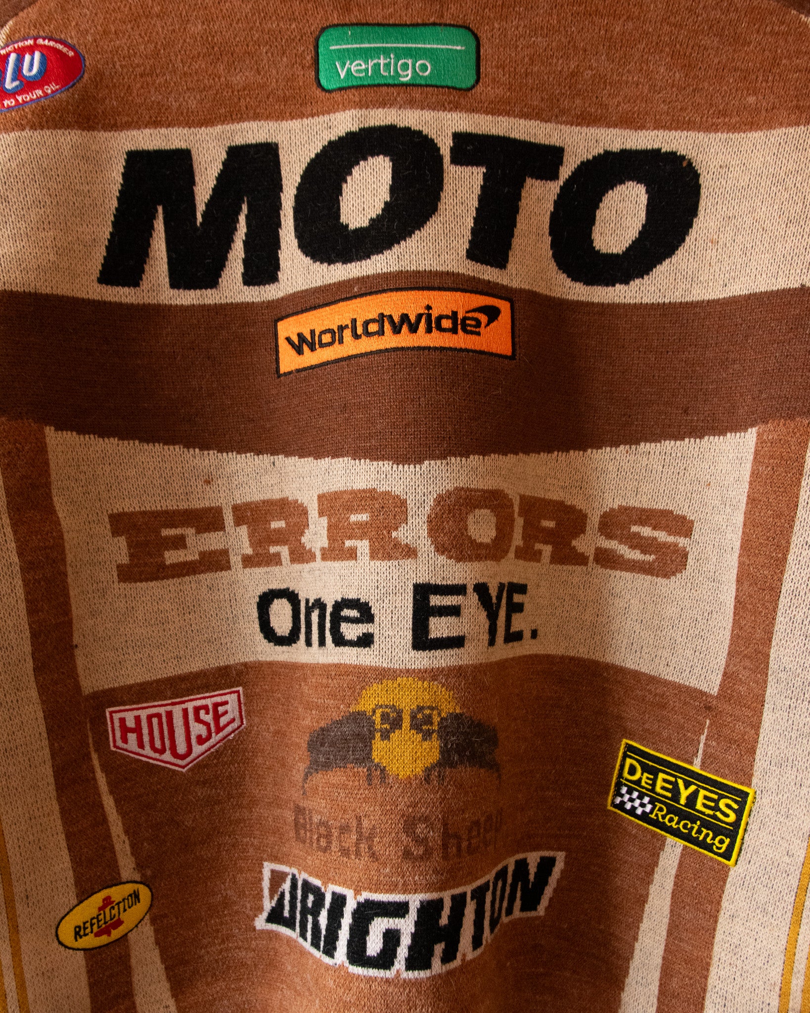 KNITTED MOTO JACKET IN BROWN - Image 4