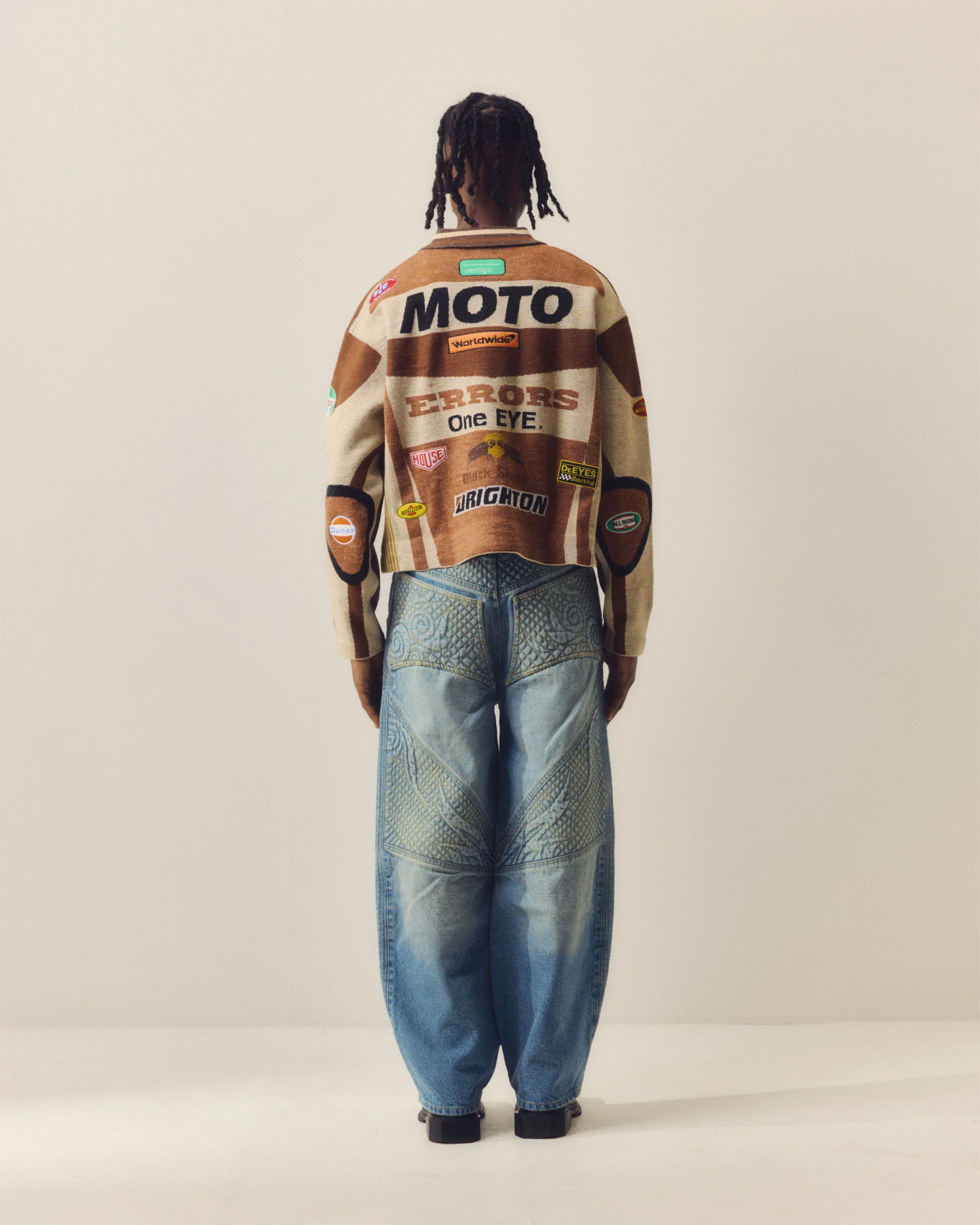 KNITTED MOTO JACKET IN BROWN - Image 8