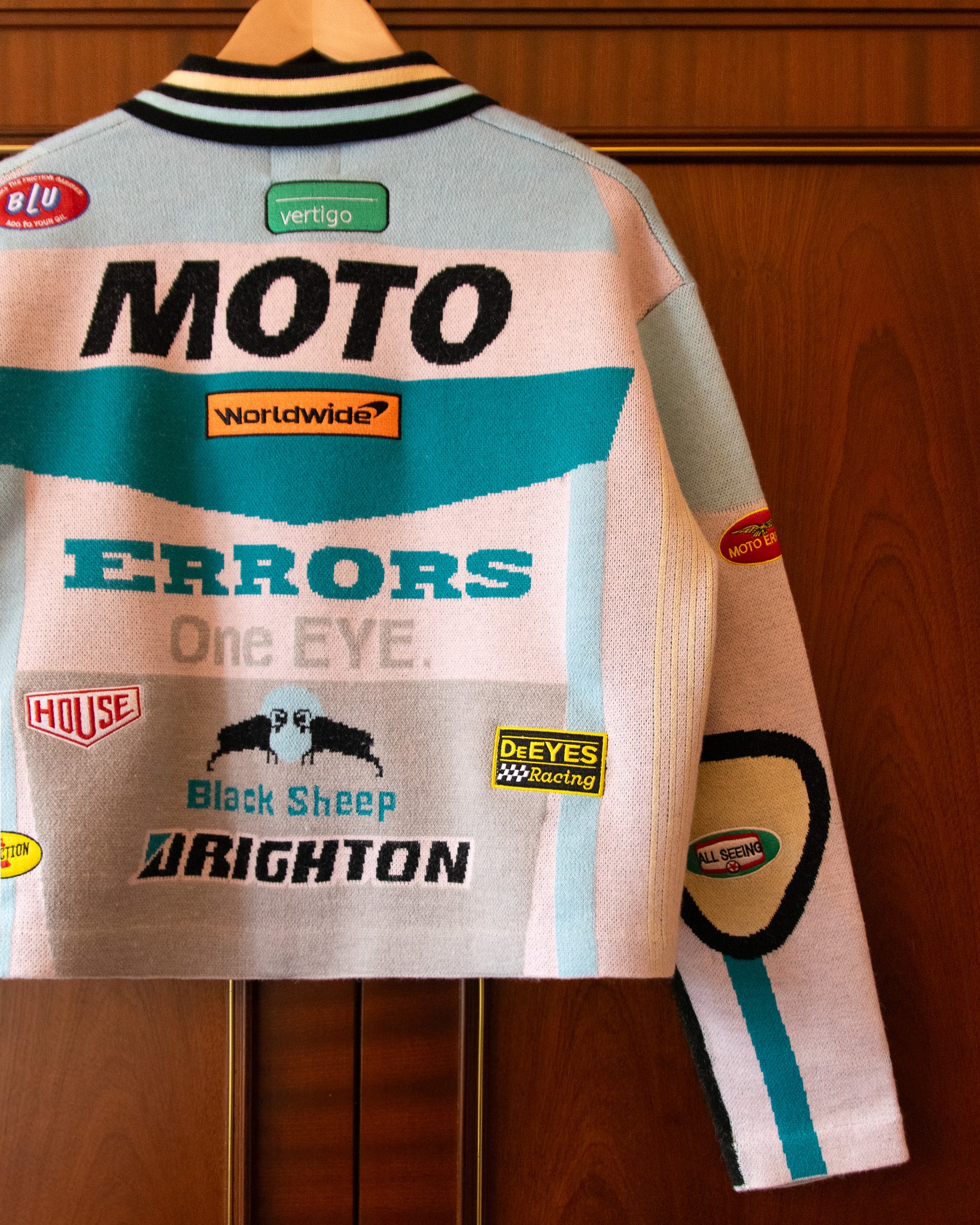 KNITTED MOTO JACKET IN NEPTUNE - Image 4