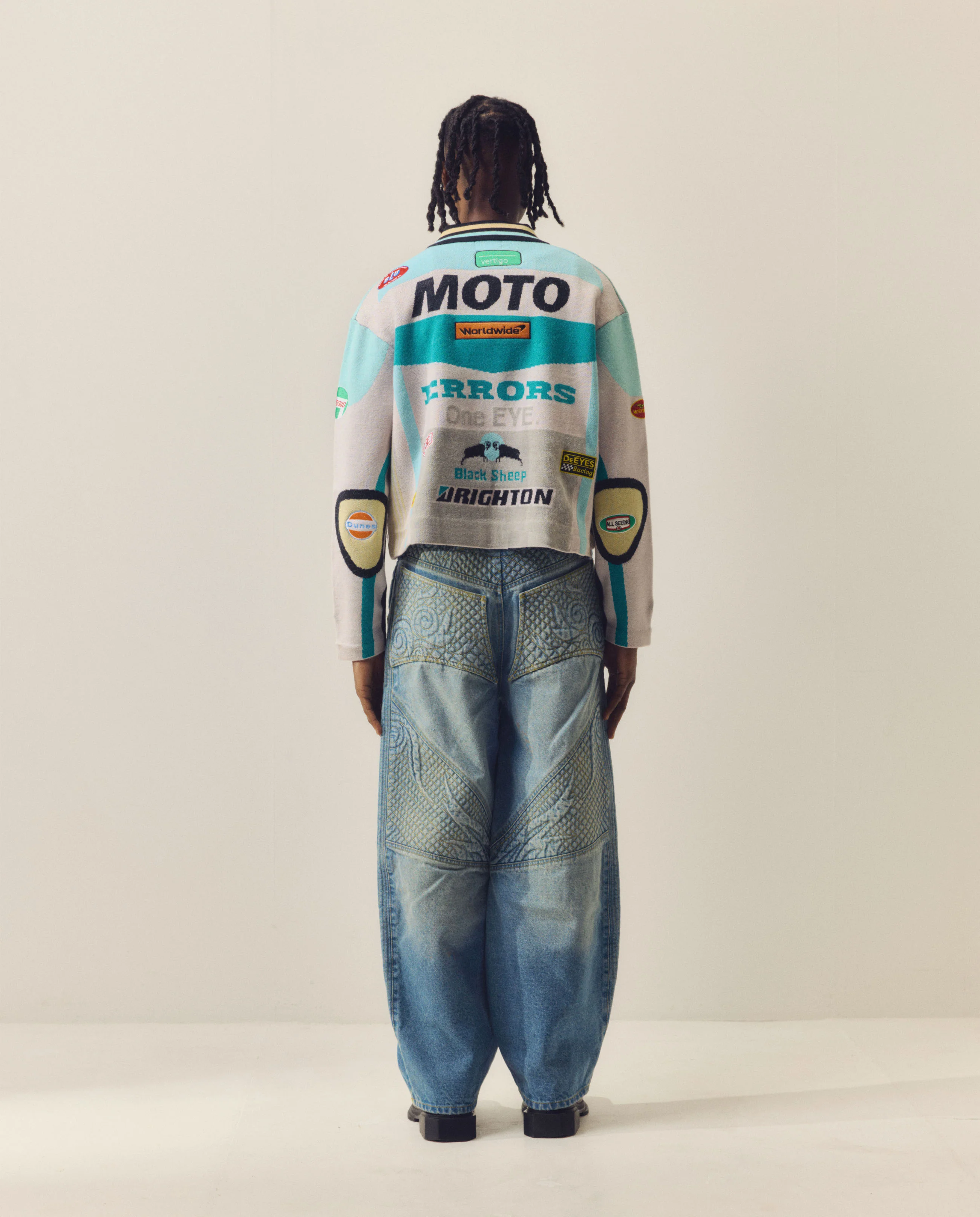 KNITTED MOTO JACKET IN NEPTUNE - Image 8