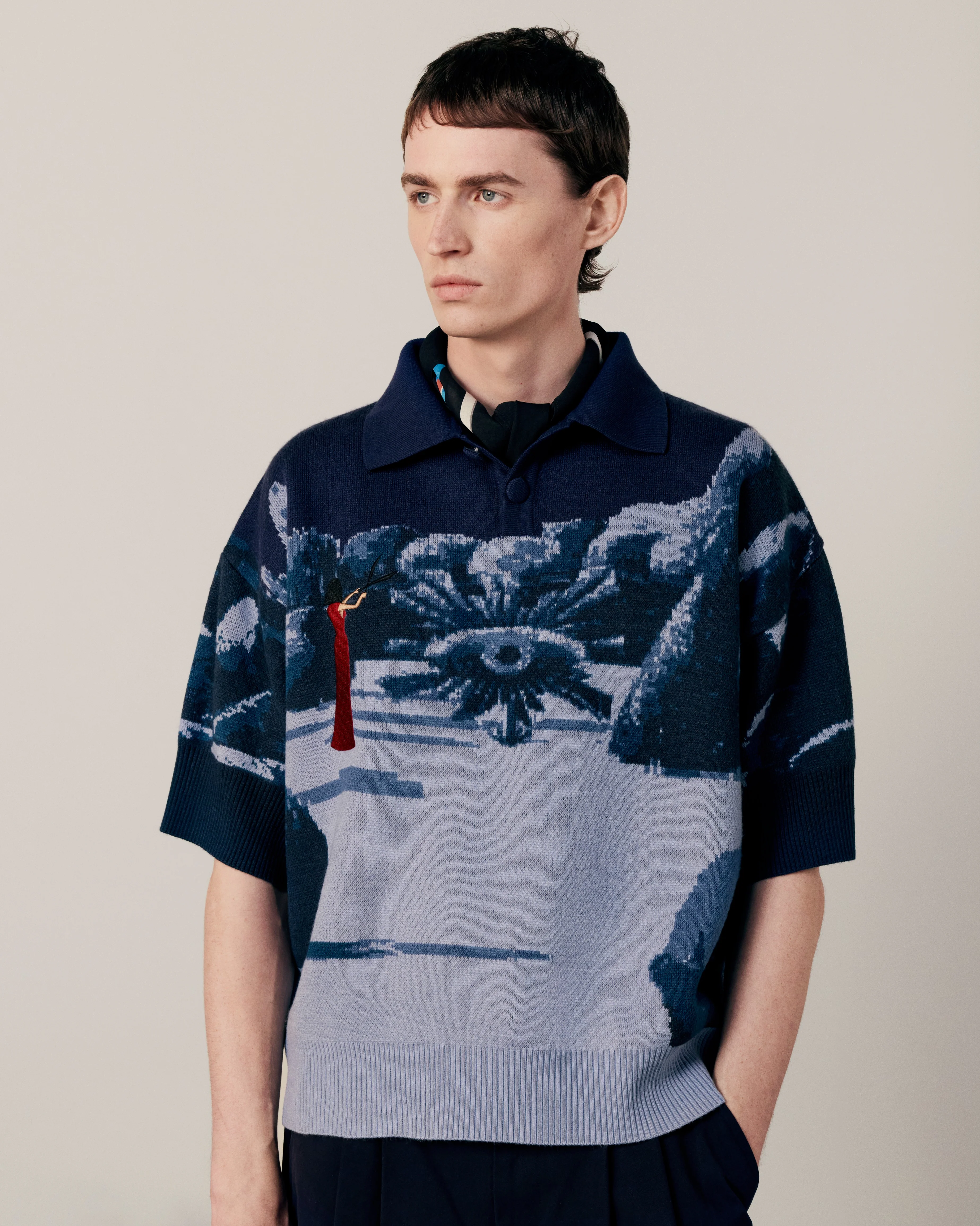 KNITTED NIGHT GARDEN POLO - Image 7