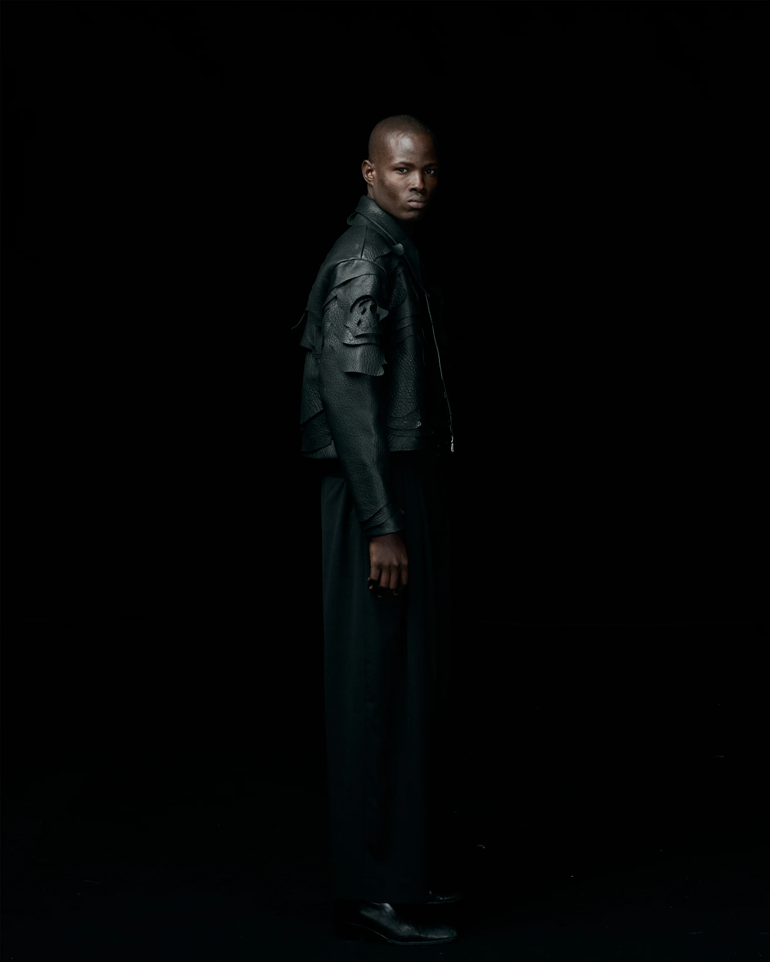 BLACK LEATHER TOPO JACKET - Image 10