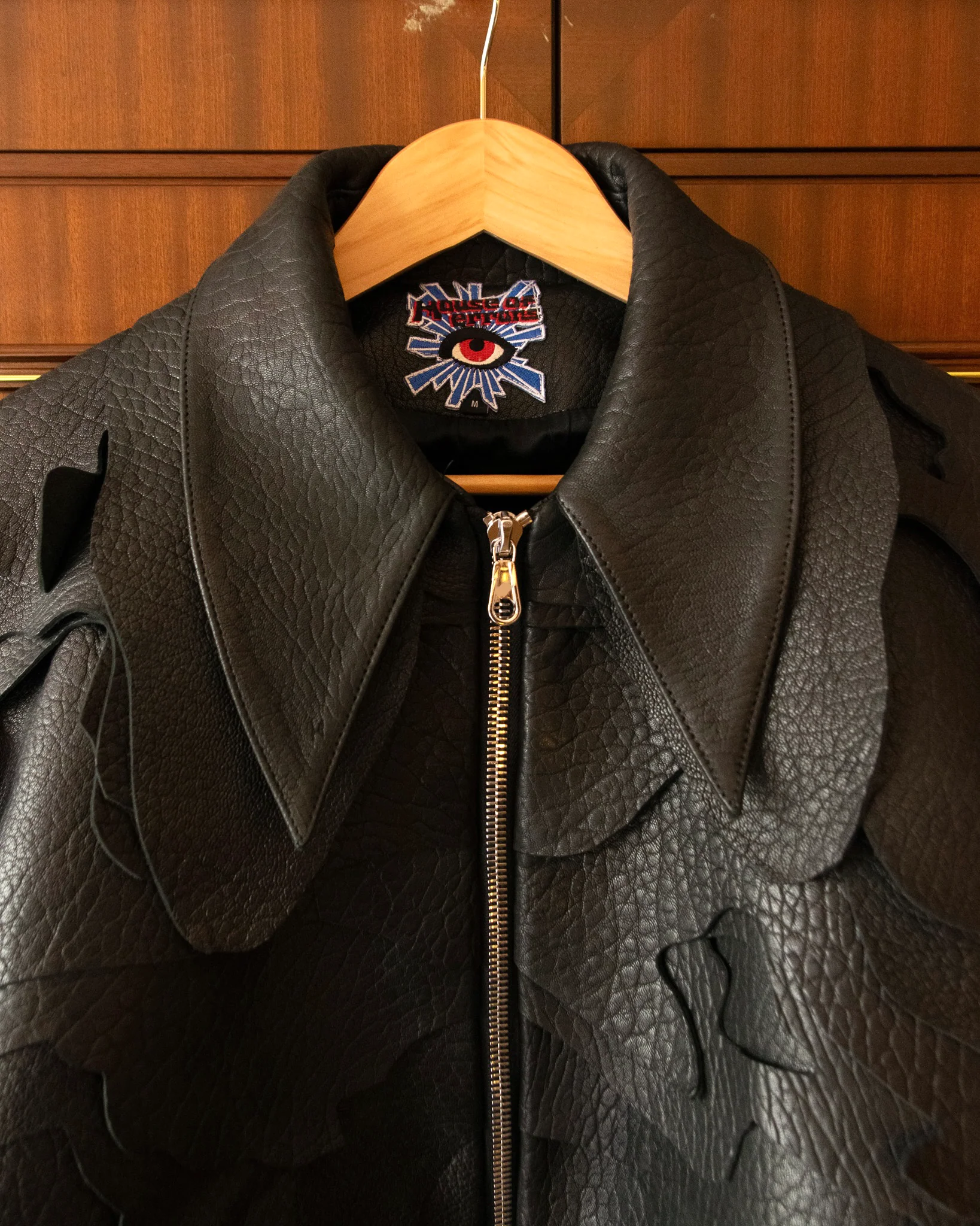 BLACK LEATHER TOPO JACKET - Image 6