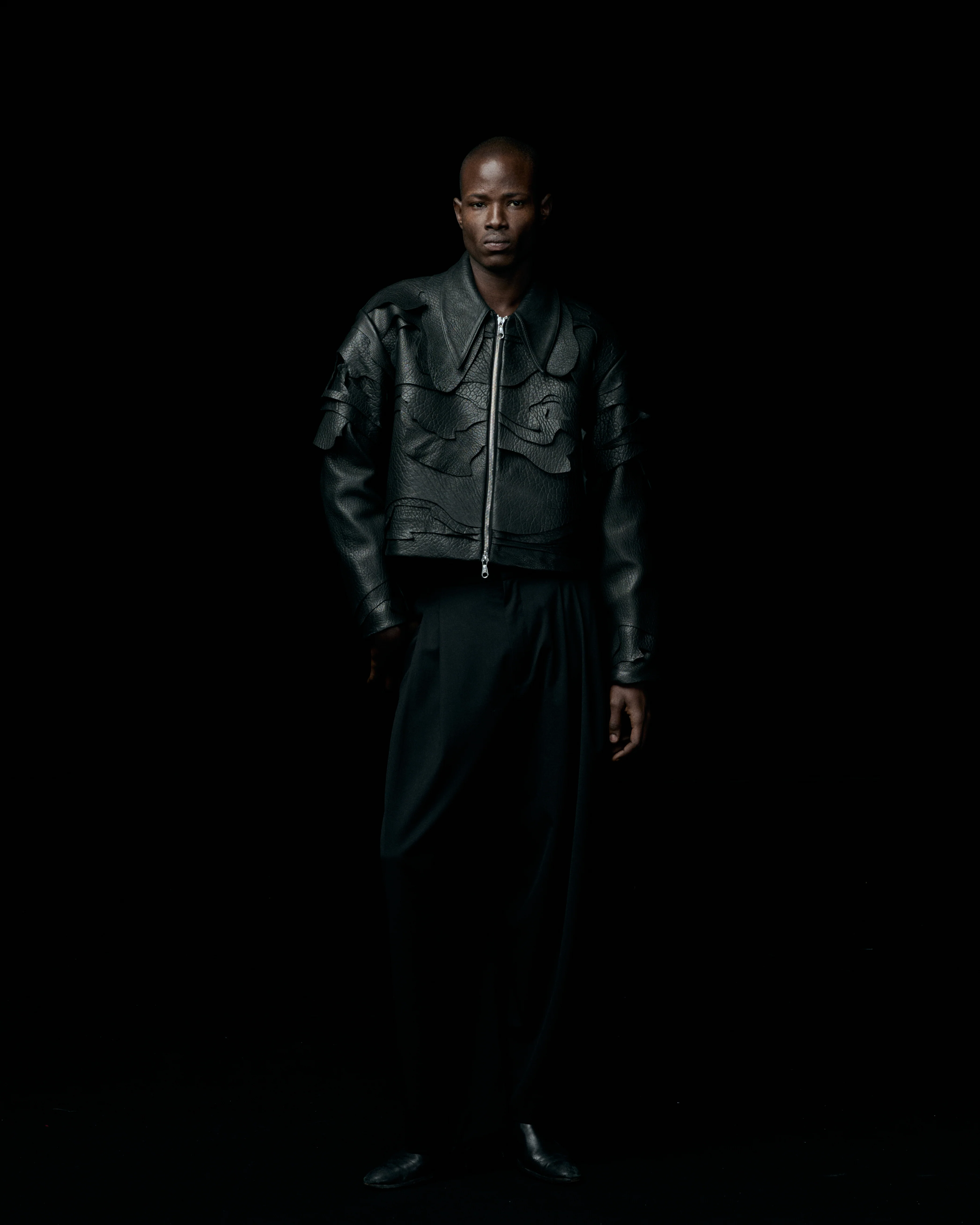 BLACK LEATHER TOPO JACKET - Image 8