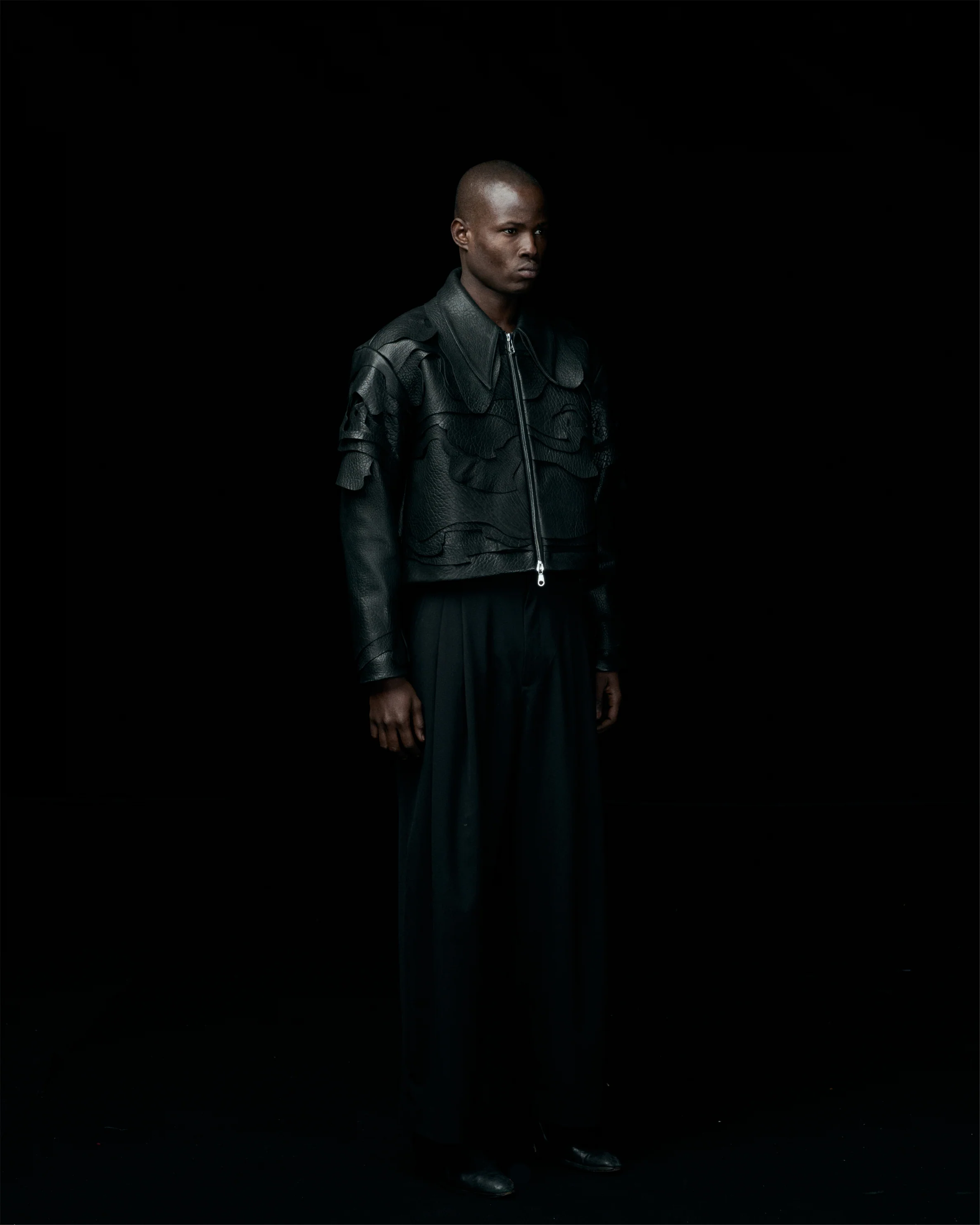 BLACK LEATHER TOPO JACKET - Image 9