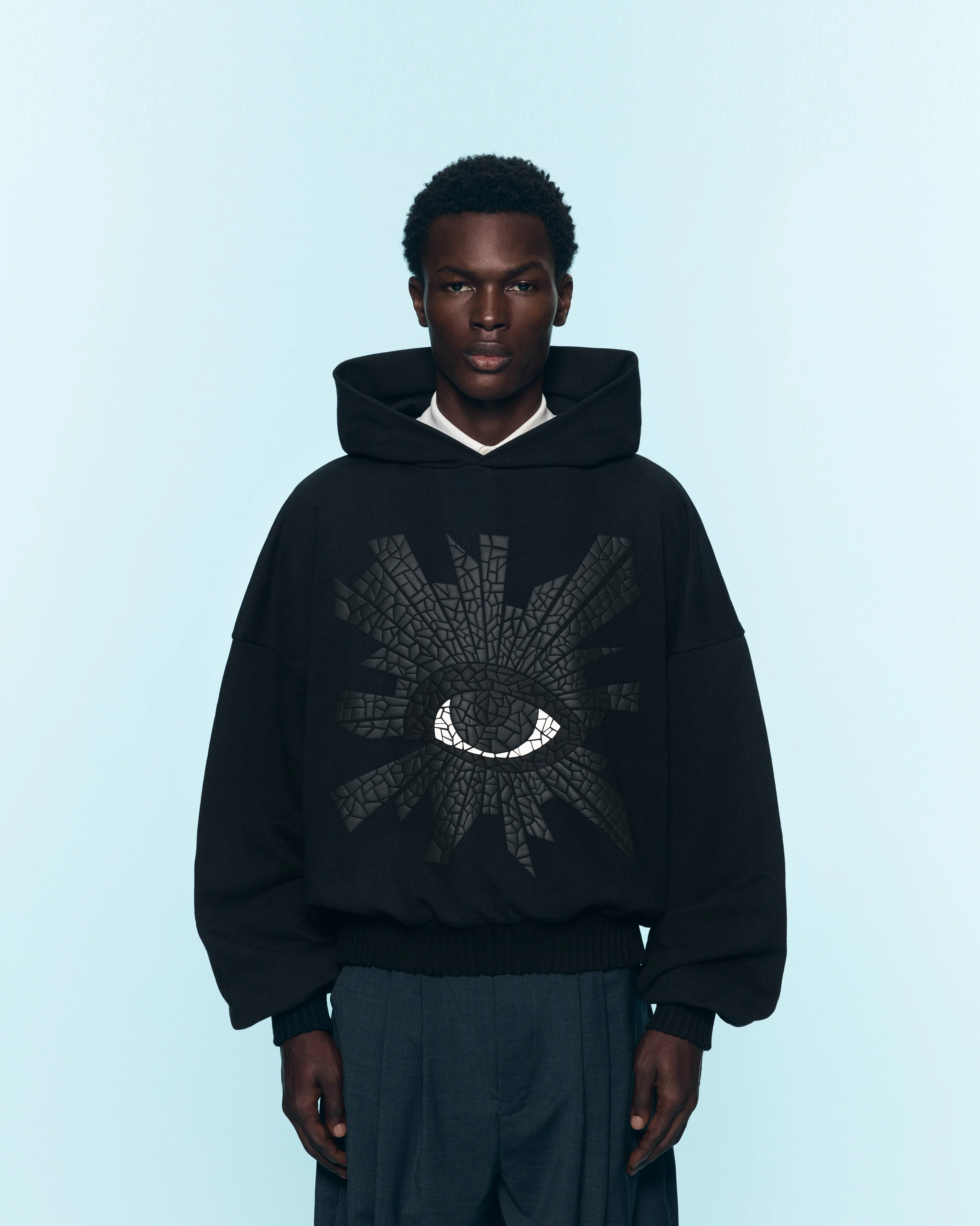 MOSAIC ALL-SEEING HOODIE IN BLACK - Image 5