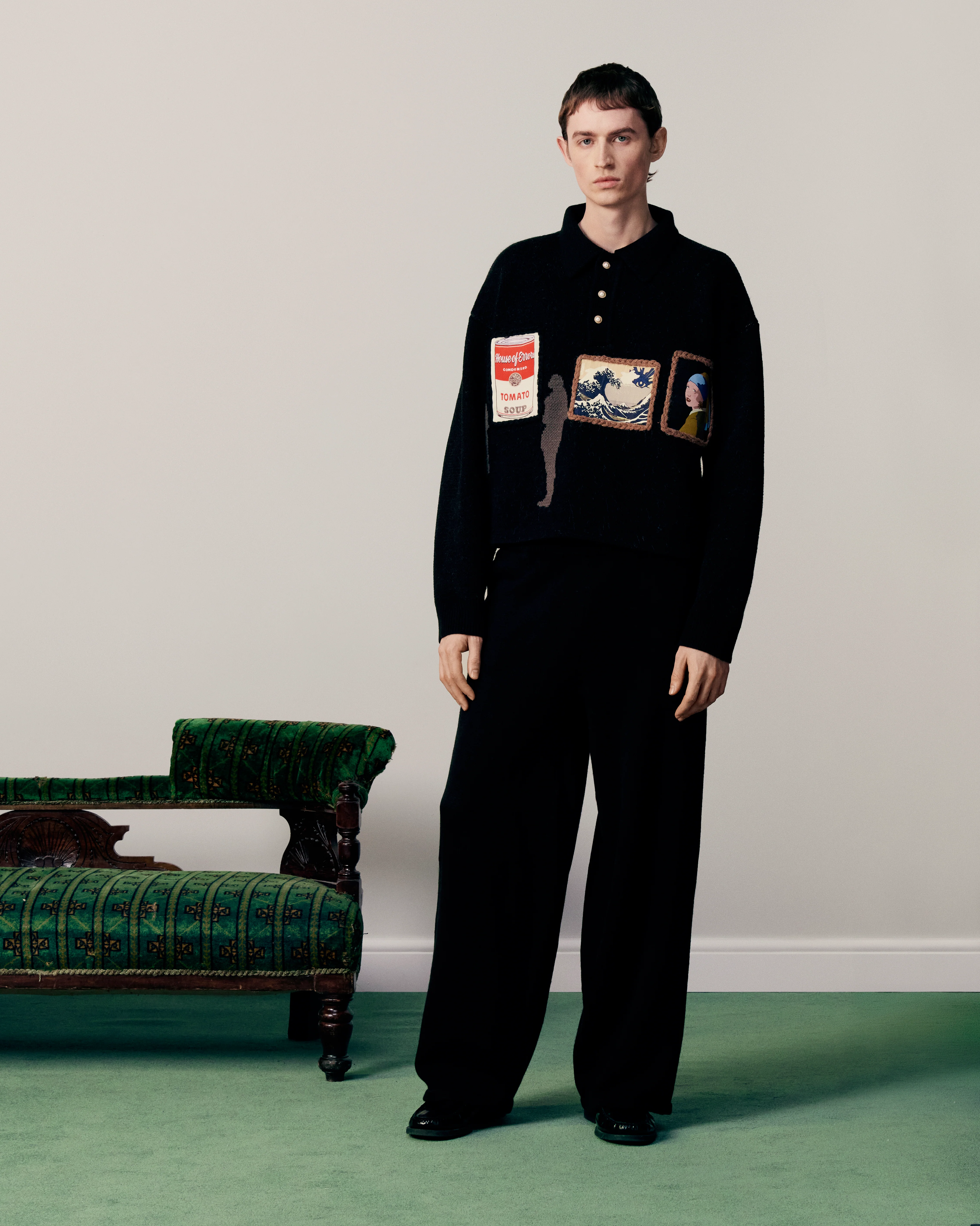 KNITTED GALLERY SWEATER IN BLACK - Image 8